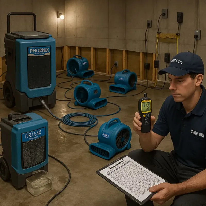 Structural Drying and Dehumidification process in Fellsmere, FL
